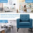 Pemberly Row Contemporary Fabric Accent Chair with Rubber Wood Legs in Blue