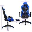 Pemberly Row PVC and Sponge Massage Gaming Chair with Footrest in Blue