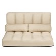 Pemberly Row 6-Position Adjustable Lounge Couch Foldable Floor Sofa Bed in Beige