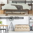 Pemberly Row 6-Position Adjustable Lounge Couch Foldable Floor Sofa Bed in Beige
