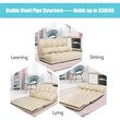 Pemberly Row 6-Position Adjustable Lounge Couch Foldable Floor Sofa Bed in Beige