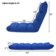 Pemberly Row Cotton Adjustable 14-Position Floor Gaming Sofa Chair in Blue