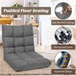 Pemberly Row Cotton Adjustable 14-Position Floor Gaming Sofa Chair in Gray