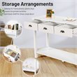 Pemberly Row Entryway Sofa Side Console Table w/ 3 Drawers Bottom Shelf in White