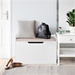Pemberly Row Wood Toy Box Kids Storage Chest Lift Top Bench in White