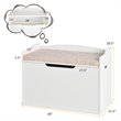 Pemberly Row Wood Toy Box Kids Storage Chest Lift Top Bench in White