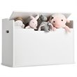 Pemberly Row Wood Toy Box Kids Storage Chest Lift Top Bench in White
