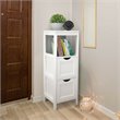 Pemberly Row Floor Cabinet Multifunction Bathroom Storage Organizer Rack - White