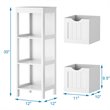 Pemberly Row Floor Cabinet Multifunction Bathroom Storage Organizer Rack - White