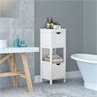 Pemberly Row Floor Cabinet Multifunction Bathroom Storage Organizer Rack - White