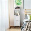 Pemberly Row Floor Cabinet Multifunction Bathroom Storage Organizer Rack - White
