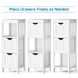 Pemberly Row Floor Cabinet Multifunction Bathroom Storage Organizer Rack - White