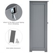 Pemberly Row Bathroom Floor Side Storage Cabinet w/ 3 Drawers & 1 Cupboard-Gray
