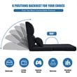 Pemberly Row Sponge & Fabric Adjustable 6-positon Floor Folding Lounger in Black