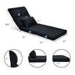 Pemberly Row Sponge & Fabric Adjustable 6-positon Floor Folding Lounger in Black
