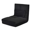 Pemberly Row Sponge & Fabric Adjustable 6-positon Floor Folding Lounger in Black
