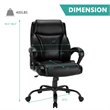 Pemberly Row PU and PVC Adjustable High Back 400 lbs Office Chair in Black