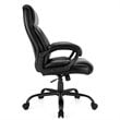 Pemberly Row PU and PVC Adjustable High Back 400 lbs Office Chair in Black