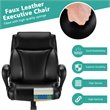 Pemberly Row PU and PVC Adjustable High Back 400 lbs Office Chair in Black