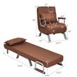 Pemberly Row Sponge Folding 5-position Convertible Sleeper Bed w/ Pillow-Coffee