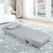 Pemberly Row Sponge Folding 5-position Convertible Sleeper Bed w/ Pillow in Gray