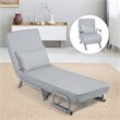 Pemberly Row Sponge Folding 5-position Convertible Sleeper Bed w/ Pillow in Gray