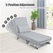 Pemberly Row Sponge Folding 5-position Convertible Sleeper Bed w/ Pillow in Gray