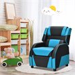 Pemberly Row Headrest & Footrest Leather Kids Youth Gaming Sofa Recliner in Blue