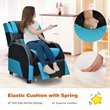 Pemberly Row Headrest & Footrest Leather Kids Youth Gaming Sofa Recliner in Blue