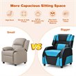Pemberly Row Headrest & Footrest Leather Kids Youth Gaming Sofa Recliner in Blue