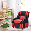 Pemberly Row Headrest & Footrest Leather Kids Youth Gaming Sofa Recliner in Red