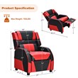 Pemberly Row Headrest & Footrest Leather Kids Youth Gaming Sofa Recliner in Red