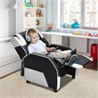Pemberly Row Headrest & Footrest Leather Kids Youth Gaming Sofa Recliner - White