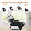 Pemberly Row Headrest & Footrest Leather Kids Youth Gaming Sofa Recliner - White