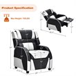 Pemberly Row Headrest & Footrest Leather Kids Youth Gaming Sofa Recliner - White