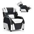 Pemberly Row Headrest & Footrest Leather Kids Youth Gaming Sofa Recliner - White