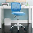 Pemberly Row Sponge Adjustable Mid Back Swivel Armless Office Chair in Blue