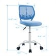 Pemberly Row Sponge Adjustable Mid Back Swivel Armless Office Chair in Blue