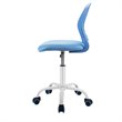 Pemberly Row Sponge Adjustable Mid Back Swivel Armless Office Chair in Blue