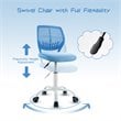 Pemberly Row Sponge Adjustable Mid Back Swivel Armless Office Chair in Blue