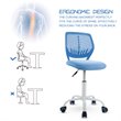 Pemberly Row Sponge Adjustable Mid Back Swivel Armless Office Chair in Blue
