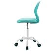 Pemberly Row Sponge Adjustable Mid Back Swivel Armless Office Chair in Turquoise