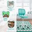 Pemberly Row Sponge Adjustable Mid Back Swivel Armless Office Chair in Turquoise