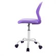 Pemberly Row Sponge Adjustable Mid Back Swivel Armless Office Chair in Purple