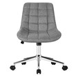 Pemberly Row Sponge & Steel Swivel Mid Back Armless Office Chair in Gray