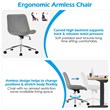 Pemberly Row Sponge & Steel Swivel Mid Back Armless Office Chair in Gray