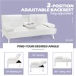 Pemberly Row Cup Holders/Armrests Convertible Folding Futon Sofa Bed in White
