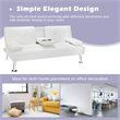 Pemberly Row Cup Holders/Armrests Convertible Folding Futon Sofa Bed in White