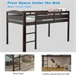 Pemberly Row Twin Low Loft Bunk Junior Bed w/ Wooden Guard Rail Ladder-Espresso