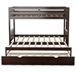 Pemberly Row Wood & PB Twin Over Twin Pull-Out Bunk Bed with Trundle in Espresso